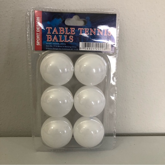Sport Design TABLE TENNIS BALLS 6 Pack PING PONG Balls New in Unopened Package - Picture 2 of 2